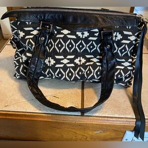 Black and White Patterned Women's Bag